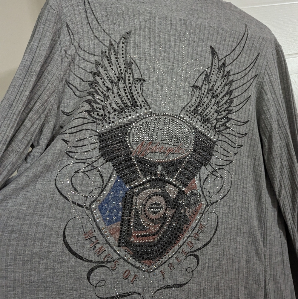 Women's Harley Davidson Tribal Wings long sleeve Open Front cardigan